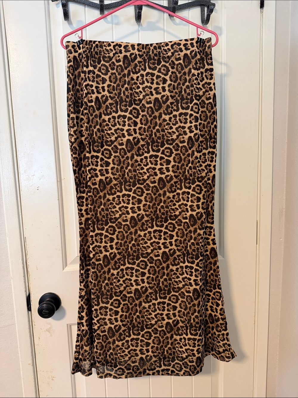 Cider Leopard Print Maxi Skirt in Brown and Black